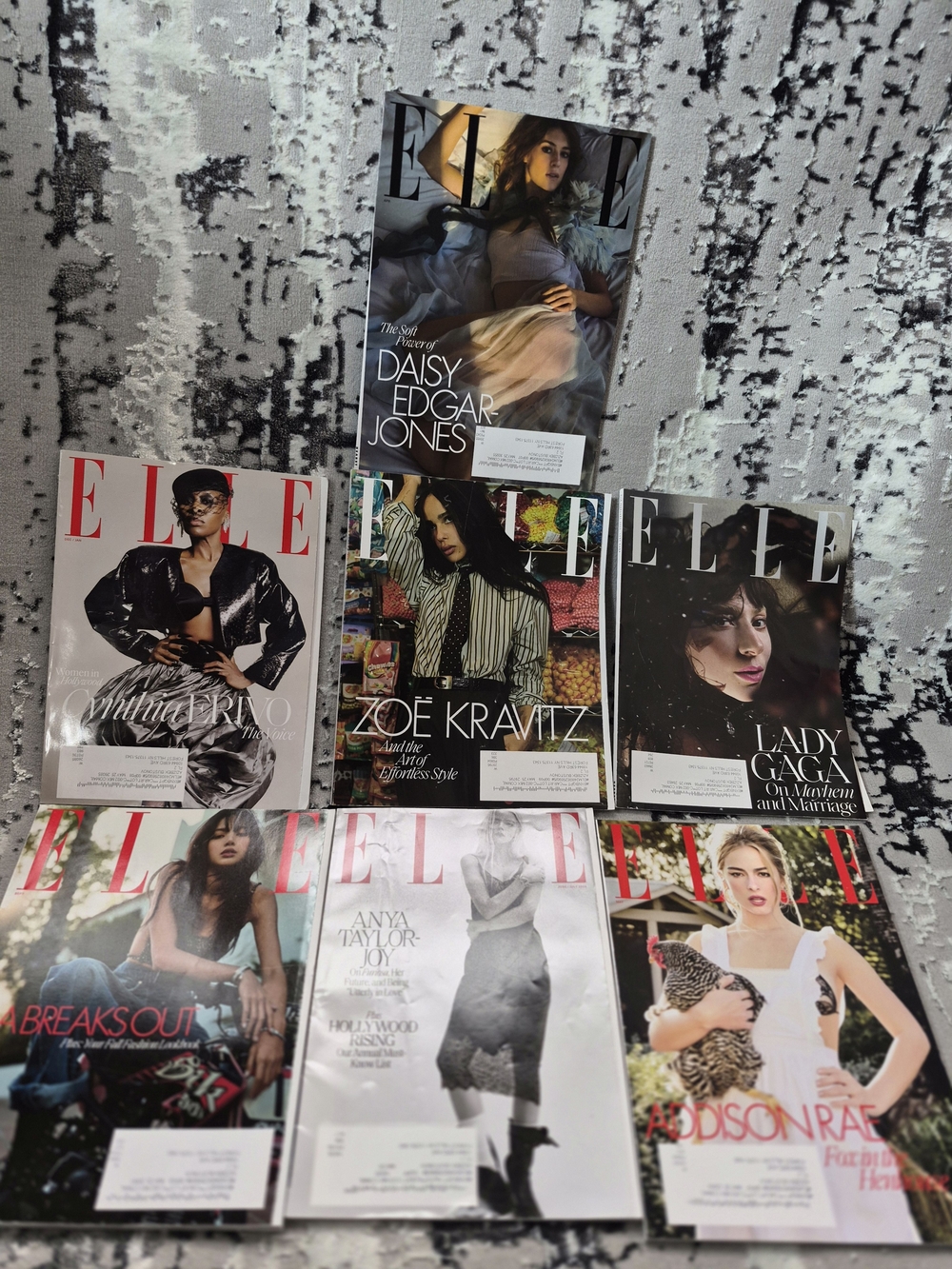 Elle Magazne US Lot of 6 Issue 2025 Mixed Months Ex-Library  Fashion